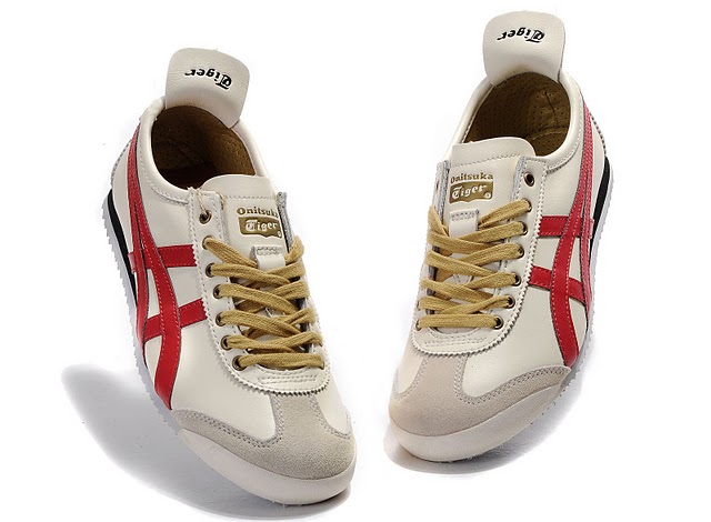 Mens Onitsuka Tiger (Beige/ Red/ Black) Mexico 66 LAUTA Shoes - Click Image to Close
