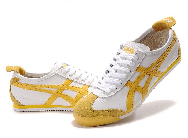 Men's Onitsuka Tiger Mexico 66 Sport Shoes (White/ Yellow) - Click Image to Close