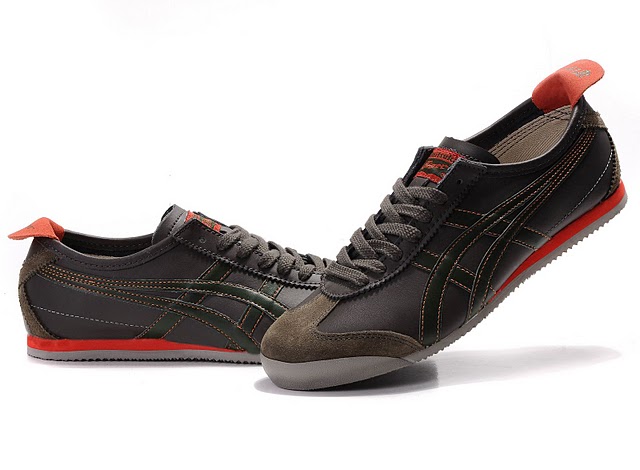 Onitsuka Tiger Mexico 66 Shoes (Chocolate/ Army Green/ Tomato) - Click Image to Close