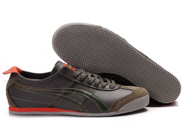 Onitsuka Tiger Mexico 66 Shoes (Chocolate/ Army Green/ Tomato) - Click Image to Close