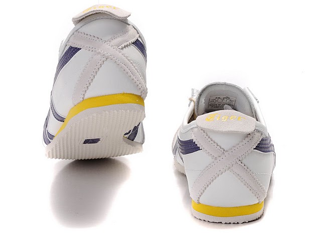 Men's ASICS Onitsuka Tiger Mexico 66 Sport Shoes (White/ Purple/ Yellow) - Click Image to Close