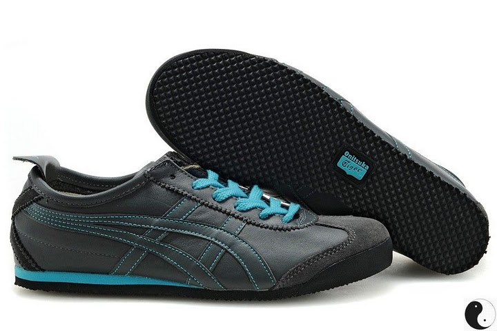 Men's ASICS Onitsuka Tiger Mexico 66 Sport Shoes (Grey/ Briliany Blue) - Click Image to Close