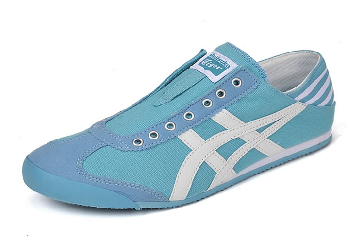 (Light Blue/ White) Onitsuka Tiger Mexico 66 Slip On Women Shoes - Click Image to Close
