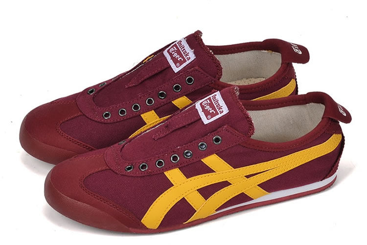 (Claret-Red/ Yellow) Onitsuka Tiger Mexico 66 Paraty Shoes - Click Image to Close
