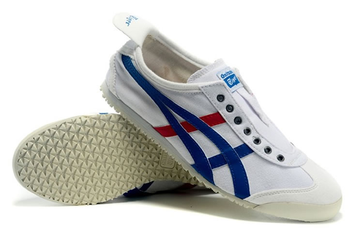 (White/ Blue/ Red) Onitsuka Tiger Mexico 66 Slip On Shoes - Click Image to Close