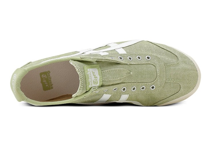(LT Green/ White) Onitsuka Tiger Mexico 66 Slip On Shoes - Click Image to Close