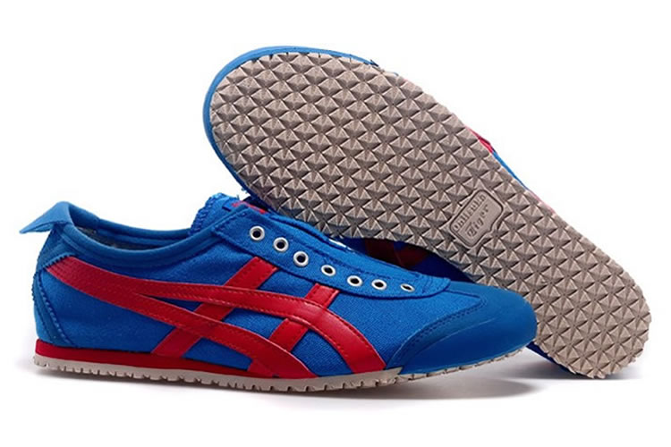 (Blue/ Red) Onitsuka Tiger SLIP ON Women Shoes - Click Image to Close