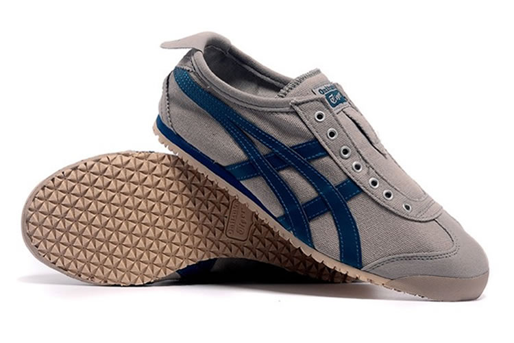 (LT Grey/ Blue) Onitsuka Tiger Mexico 66 Slip On Shoes - Click Image to Close