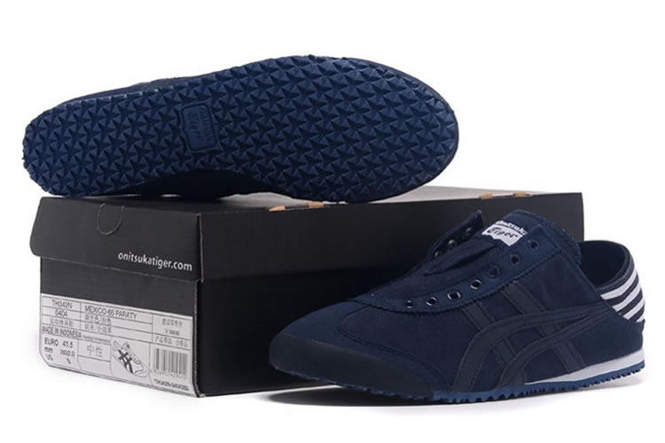 (DK Blue/ White) Onitsuka Tiger Mexico 66 Paraty Shoes - Click Image to Close