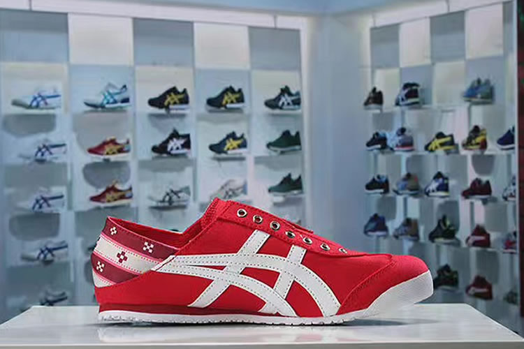 (Red/ White) Onitsuka Tiger Mexico 66 Slip On New Shoes - Click Image to Close