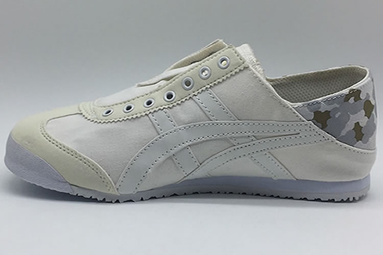 New Onitsuka Tiger (White/ Army) Slip On Shoes - Click Image to Close