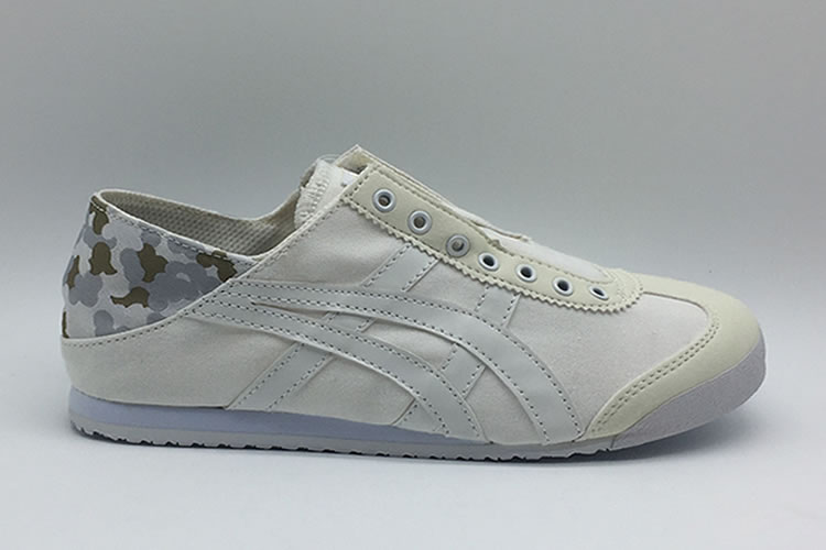 New Onitsuka Tiger (White/ Army) Slip On Shoes - Click Image to Close