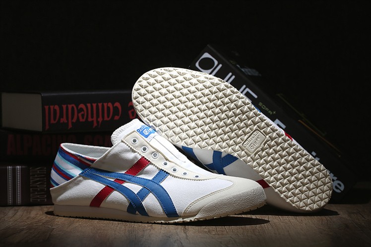 (White/ Blue/ Red) Onitsuka Tiger Mexico 66 Slip-On Shoes