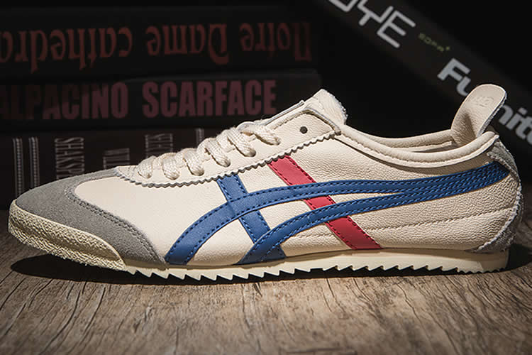 (Beige/ Blue/ Red) Onitsuka Tiger Deluxe Nippon Made Shoes - Click Image to Close