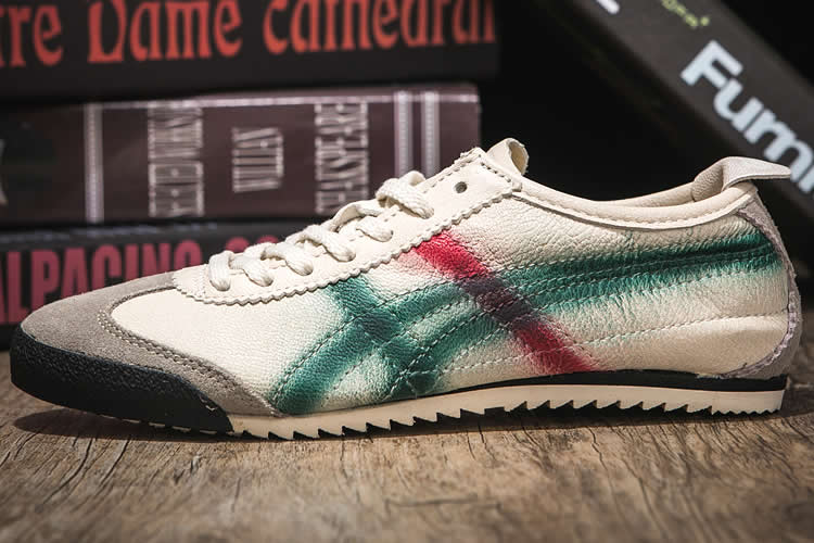 Onitsuka Tiger DELUXE (Beige/ Green/ Red) Women Shoes - Click Image to Close