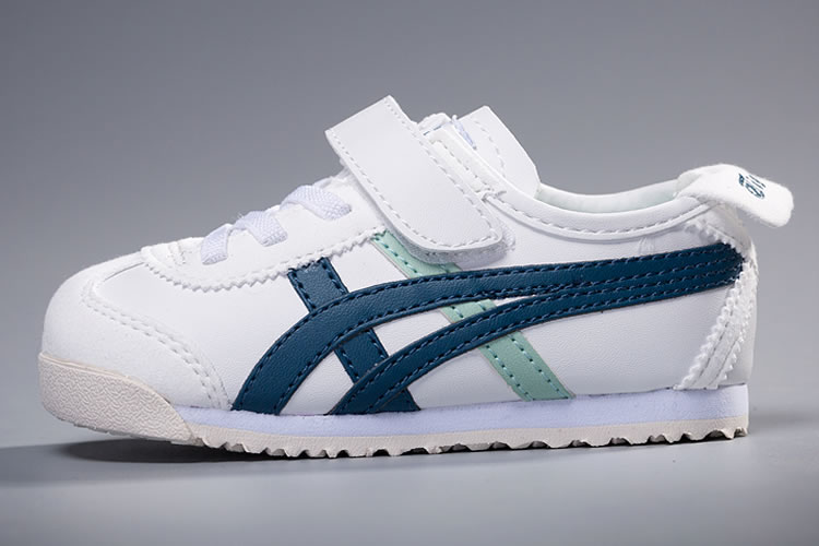 (White/ Blue) Onitsuka Tiger Mexico 66 TS Little Kid's Shoes - Click Image to Close
