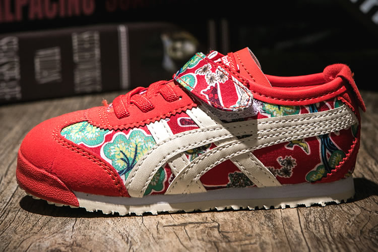 (Red/ Beige) Onitsuka Tiger Mexico 66 TS Kid's Shoes - Click Image to Close