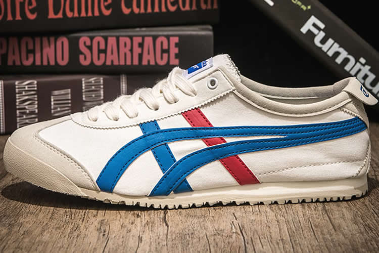 (White/ Blue/ Red) Mexico 66 Canvas Shoes - Click Image to Close