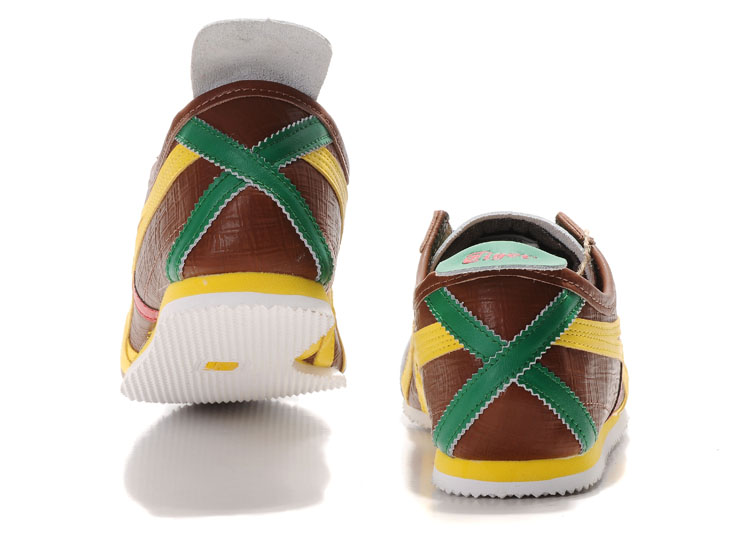Mens Brown/ Yellow/ Red/ Green) Mexico 66 LAUTA Shoes - Click Image to Close