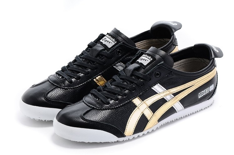 Onitsuka Tiger Mexico 66 (Black/ Gold/ Silver) Shoes - Click Image to Close