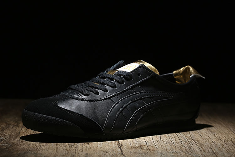 (Black/ Gold) Onitsuka Tiger Mexico 66 Shoes - Click Image to Close