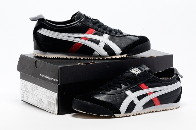 (Black/ White/ Red) Onitsuka Tiger Mexico 66 Shoes - Click Image to Close