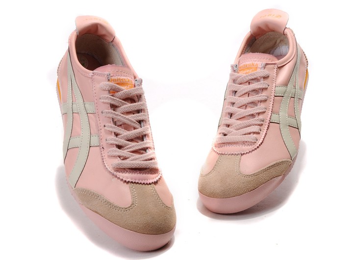 Female Onitsuka Tiger (White/ Pink) MEXICO 66 Shoes - Click Image to Close