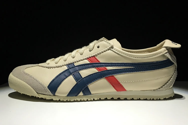 (Beige/ Blue/ Red) Onitsuka Tiger Mexico 66 Shoes - Click Image to Close