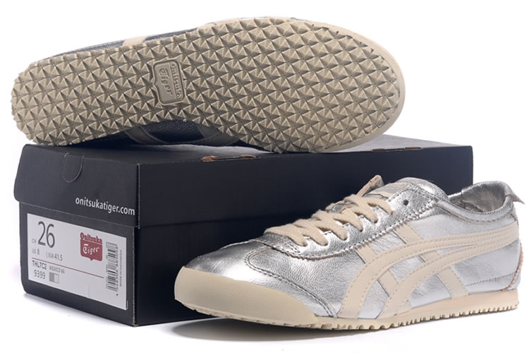 (Silver/ White) Onitsuka Tiger Mexico 66 New Shoes - Click Image to Close