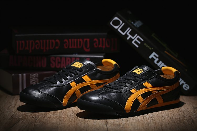 Mens Onitsuka Tiger (Black/ Yellow) Mexico 66 Shoes - Click Image to Close