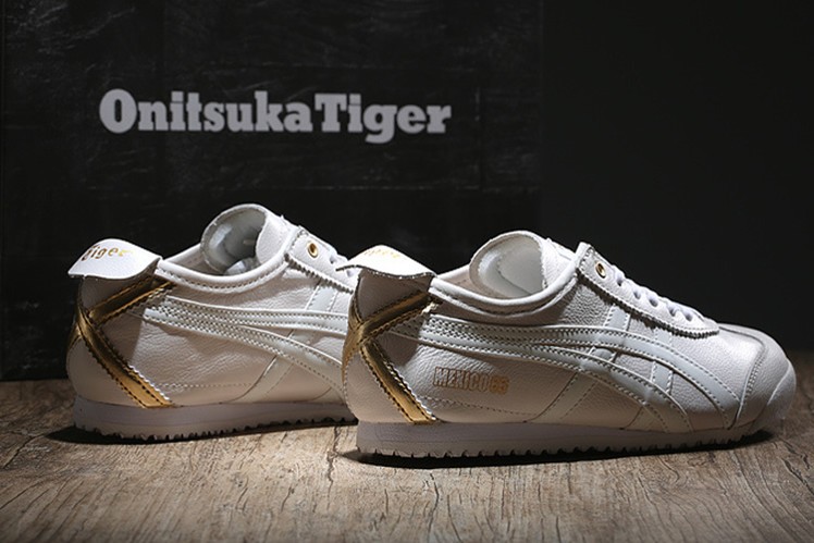 (White/ Gold) New Onitsuka Tiger Mexico 66 Shoes - Click Image to Close