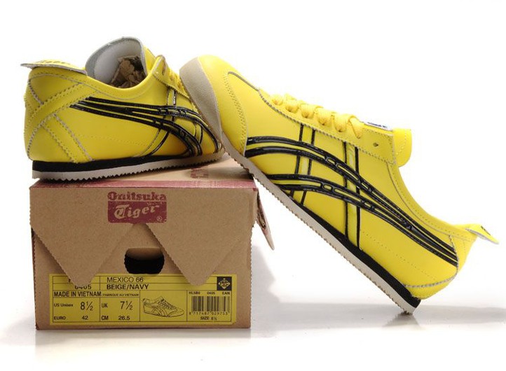 (White/ Gold/ Red) Onitsuka Tiger Mexico 66 Shoes - Click Image to Close