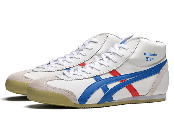 (Cracked Beige/ Royal Blue/ Red) Mid Runner Shoes - Click Image to Close