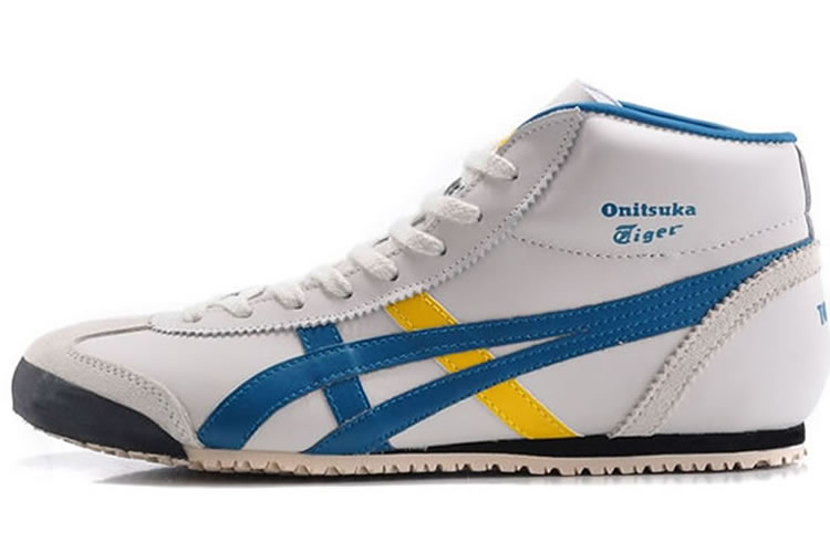 (White/ Blue/ Yellow) Onitsuka Tiger Mid Runner Shoes - Click Image to Close