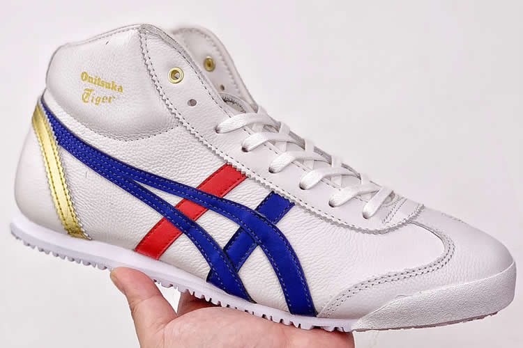 (White/ Blue/ Red/ Gold) Mexico Mid Runner Shoes - Click Image to Close