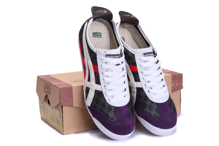 Onitsuka Tiger Mens Shoes (DG logo/ White / Red/ Purple) - Click Image to Close