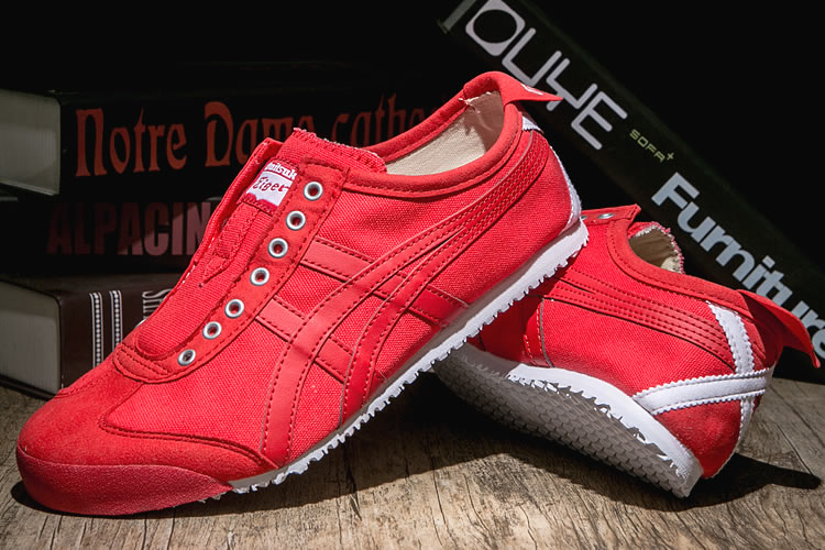 (Red/ Red) Onitsuka Tiger Mexico 66 Slip On Shoes