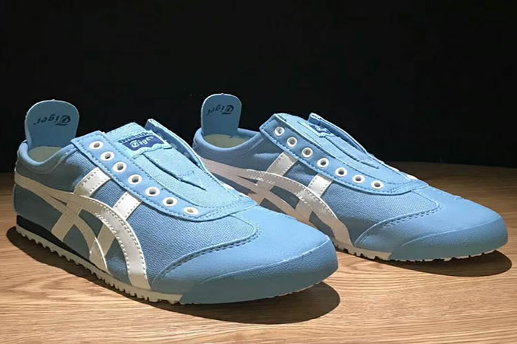 (Faint Blue/ White) Onitsuka Tiger Slip On Shoes - Click Image to Close