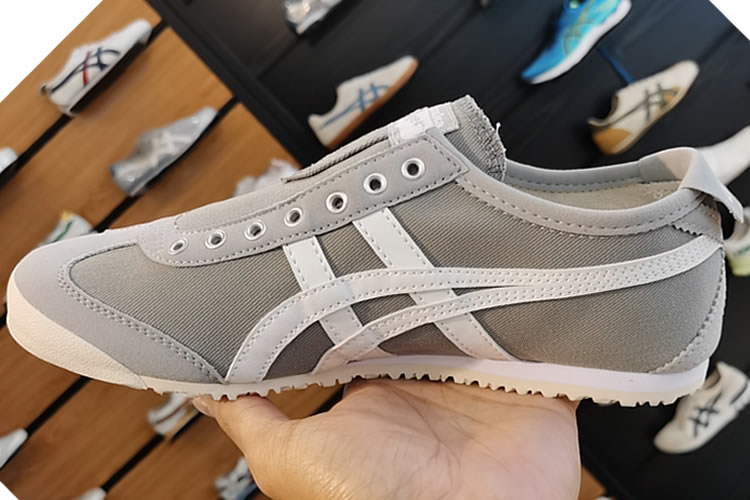 (Grey/ White) Mexico 66 Slip On Sneakers