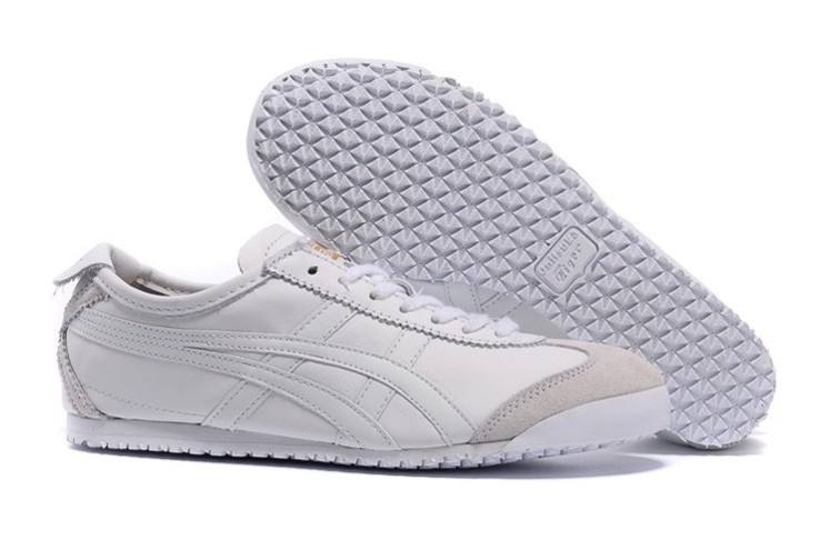 Womens Onitsuka Tiger Mexico 66 All White Shoes - Click Image to Close