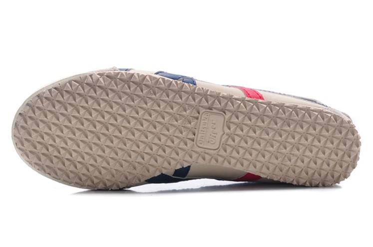 Womens Onitsuka Tiger Mexico 66 Beige Blue Red Shoes - Click Image to Close