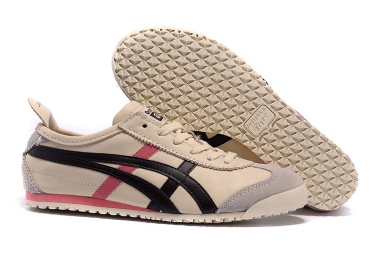 (Beige/ Brown/ Pink) Onitsuka Tiger Womens Mexico 66 Shoes - Click Image to Close