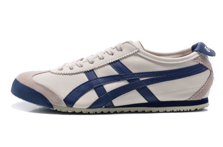 Womens Onitsuka Tiger Mexico 66 Beige/ DK Blue Shoes - Click Image to Close