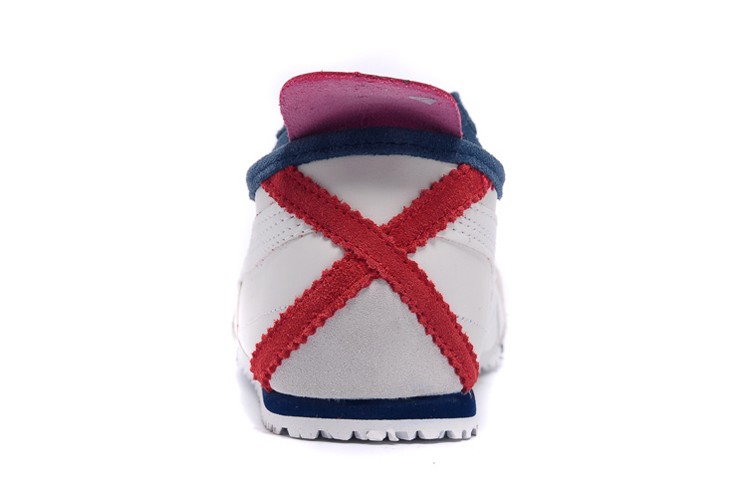 Womens Onitsuka Tiger Mexico 66 White/ DK Blue/ Red Shoes - Click Image to Close