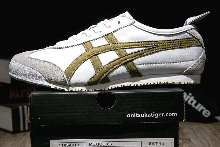 Womens Onitsuka Tiger Shoes (White/ Gold) - Click Image to Close