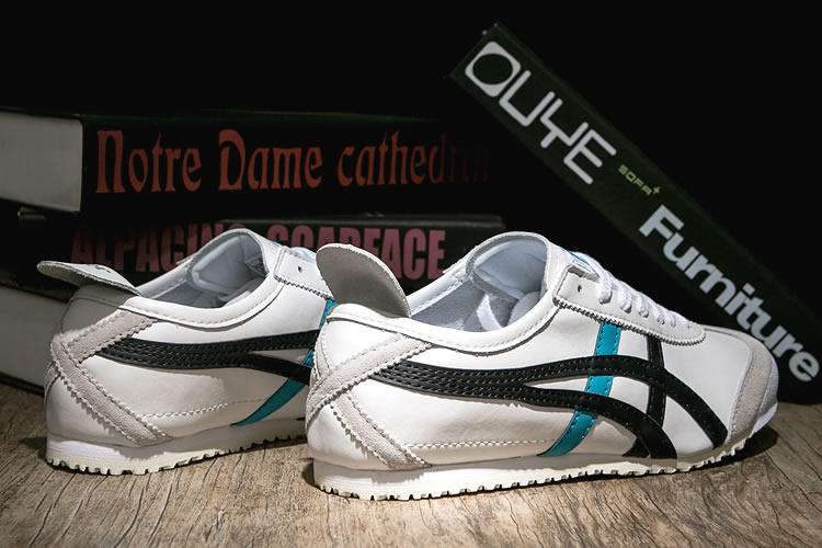 Onitsuka Tiger Womens Shoes (White/ Black/ turquoise) - Click Image to Close
