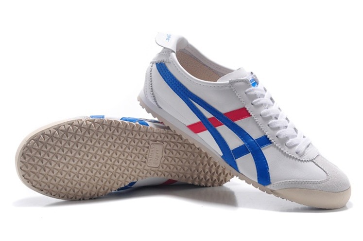 Womens Mexico 66 (White/ Blue/ Red) Shoes - Click Image to Close