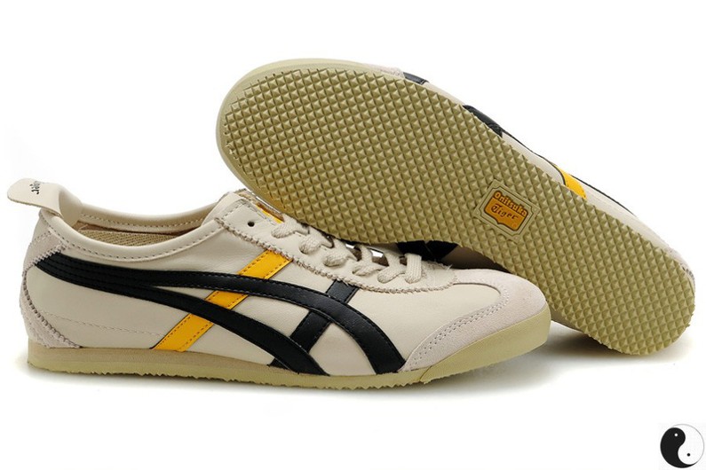 Womens Onitsuka Tiger Beige/ Black Shoes - Click Image to Close