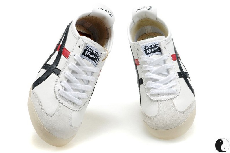 Womens Onitsuka Tiger Mexico 66 White/ Black/ Red Shoes - Click Image to Close