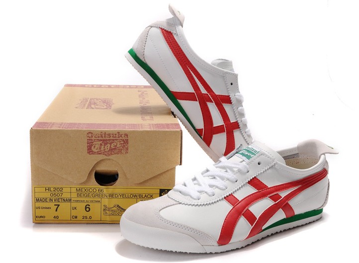 Womens Onitsuka Tiger Mexico 66 White Red Green Shoes